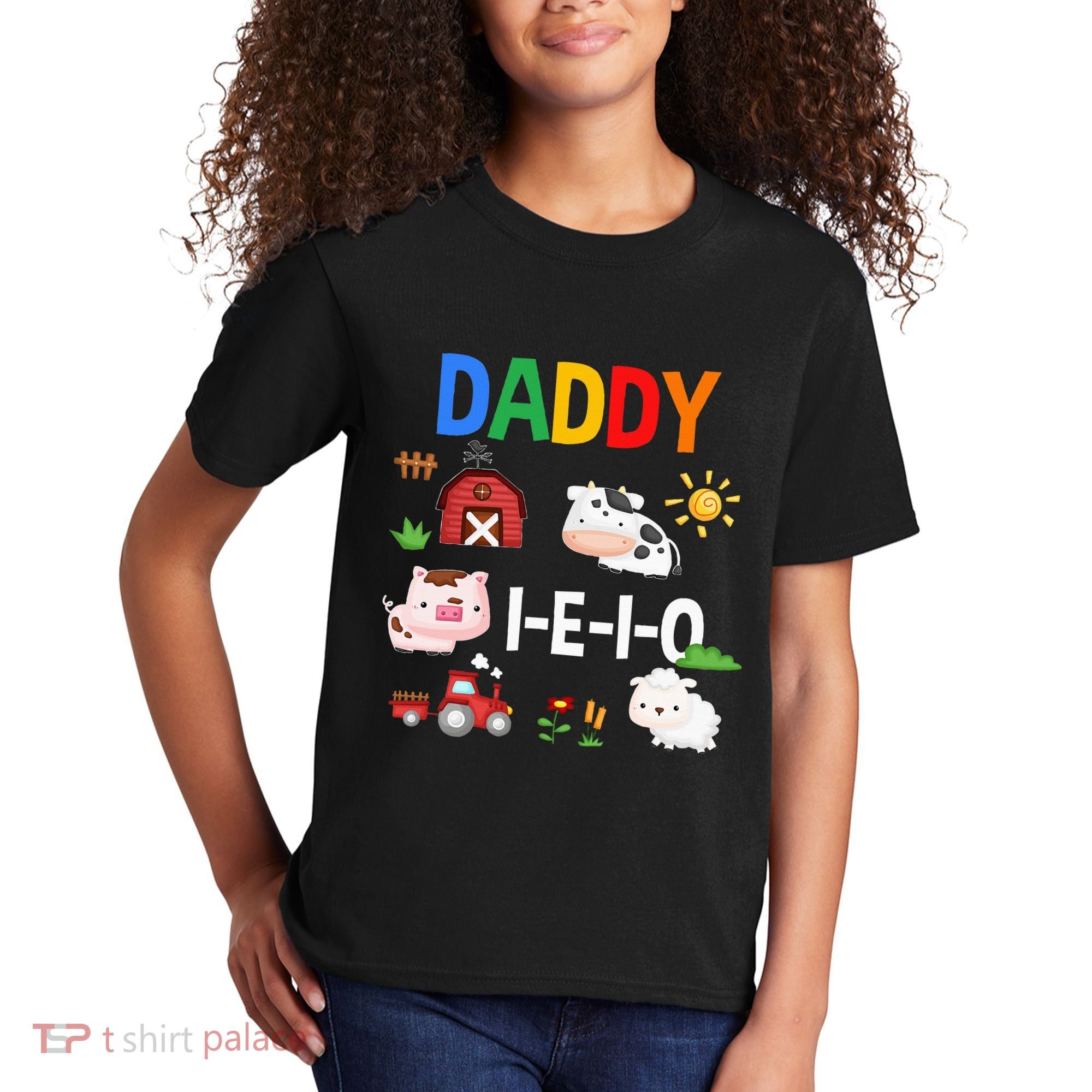 Daddy I E I O Farm Party 3rd Birthday Kids T-Shirt