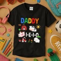 Daddy I E I O Farm Party 3rd Birthday Kids T-Shirt thumb 3