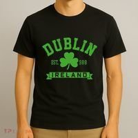 Dublin Ireland Est 988 Clover Leaf Shamrock St. Patricks Day T-Shirt thumb 3