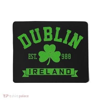 Dublin Ireland Est 988 Clover Leaf Shamrock St. Patricks Day Mousepad