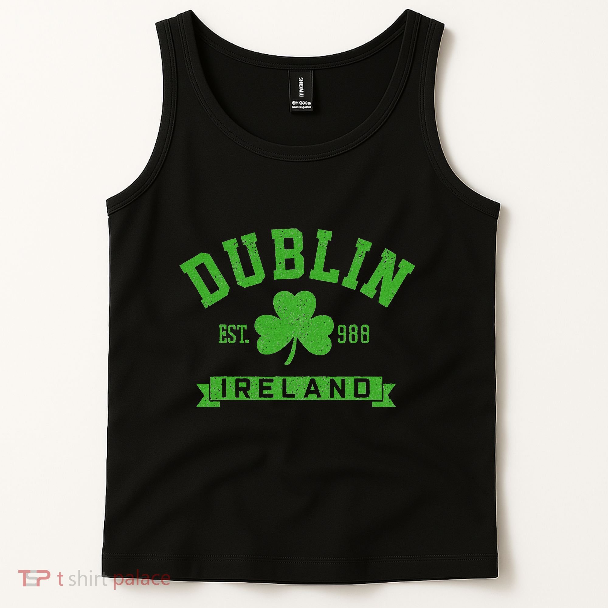 Dublin Ireland Est 988 Clover Leaf Shamrock St. Patricks Day Tank Top