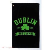 Dublin Ireland Est 988 Clover Leaf Shamrock St. Patricks Day Golf Towel thumb 0