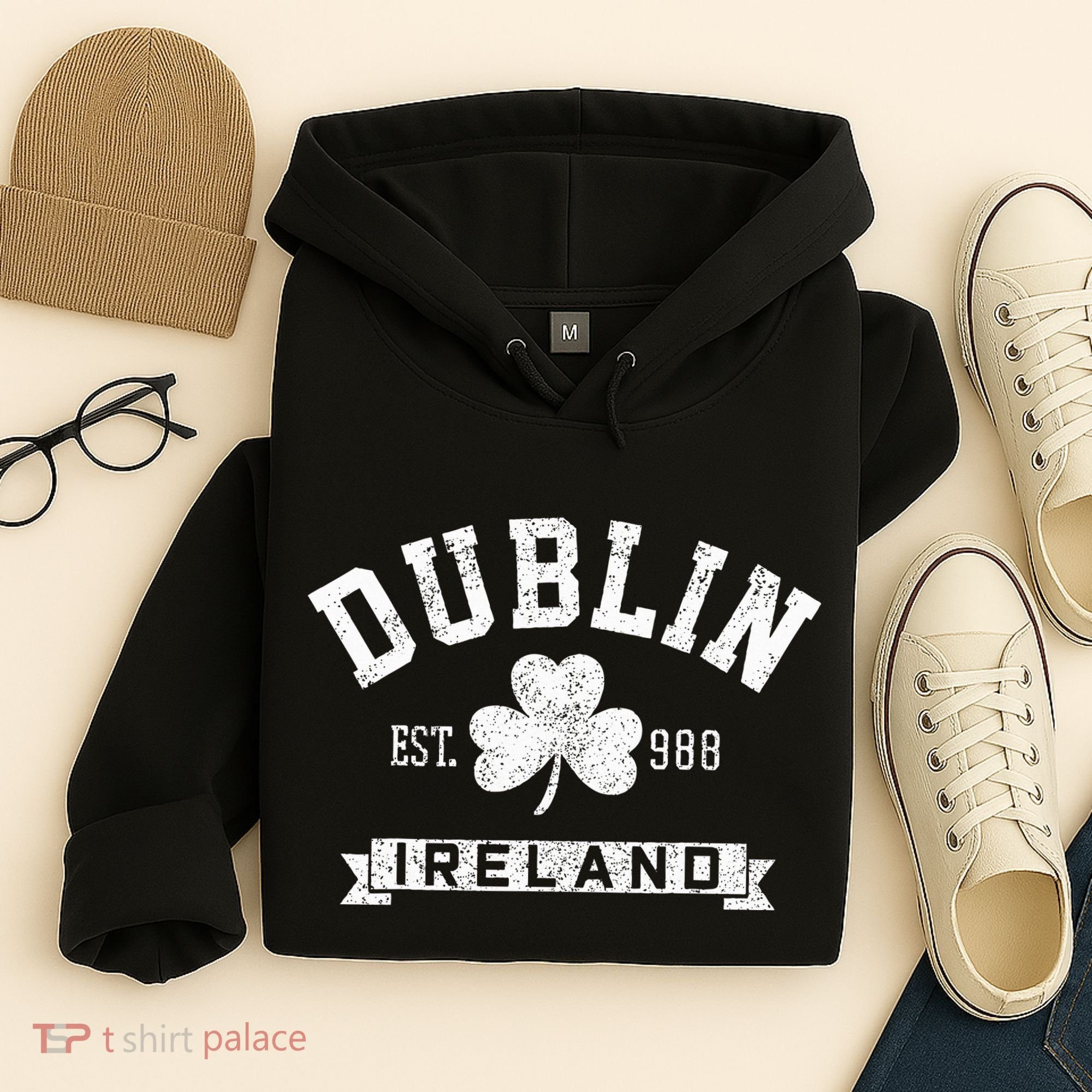 Dublin Ireland Est 988 Shamrock St. Patricks Day Hoodie