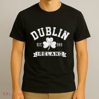Dublin Ireland Est 988 Shamrock St. Patricks Day T-Shirt thumb 3