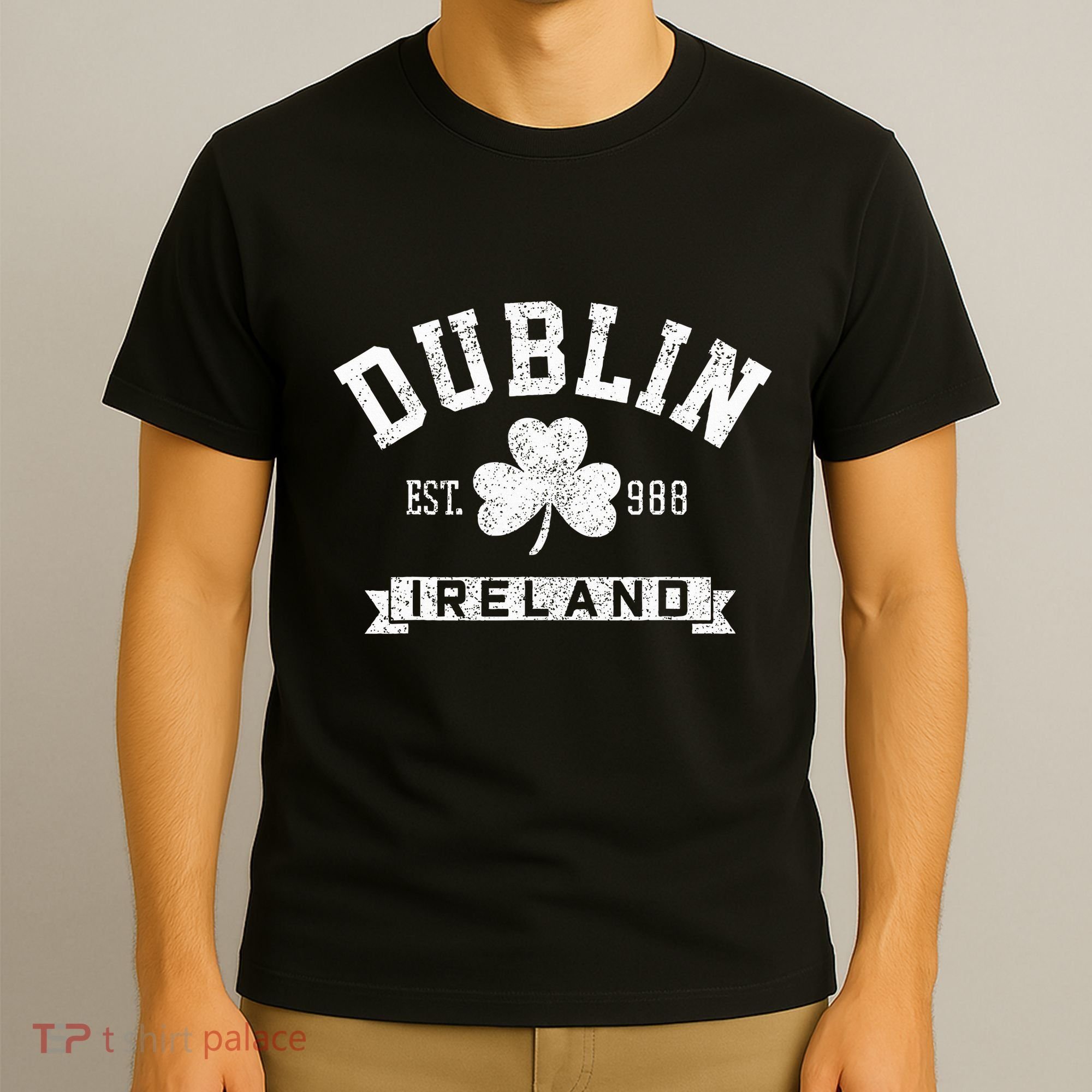Dublin Ireland Est 988 Shamrock St. Patricks Day T-Shirt
