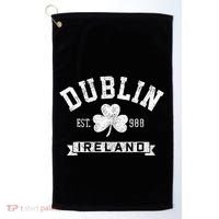 Dublin Ireland Est 988 Shamrock St. Patricks Day Golf Towel thumb 0
