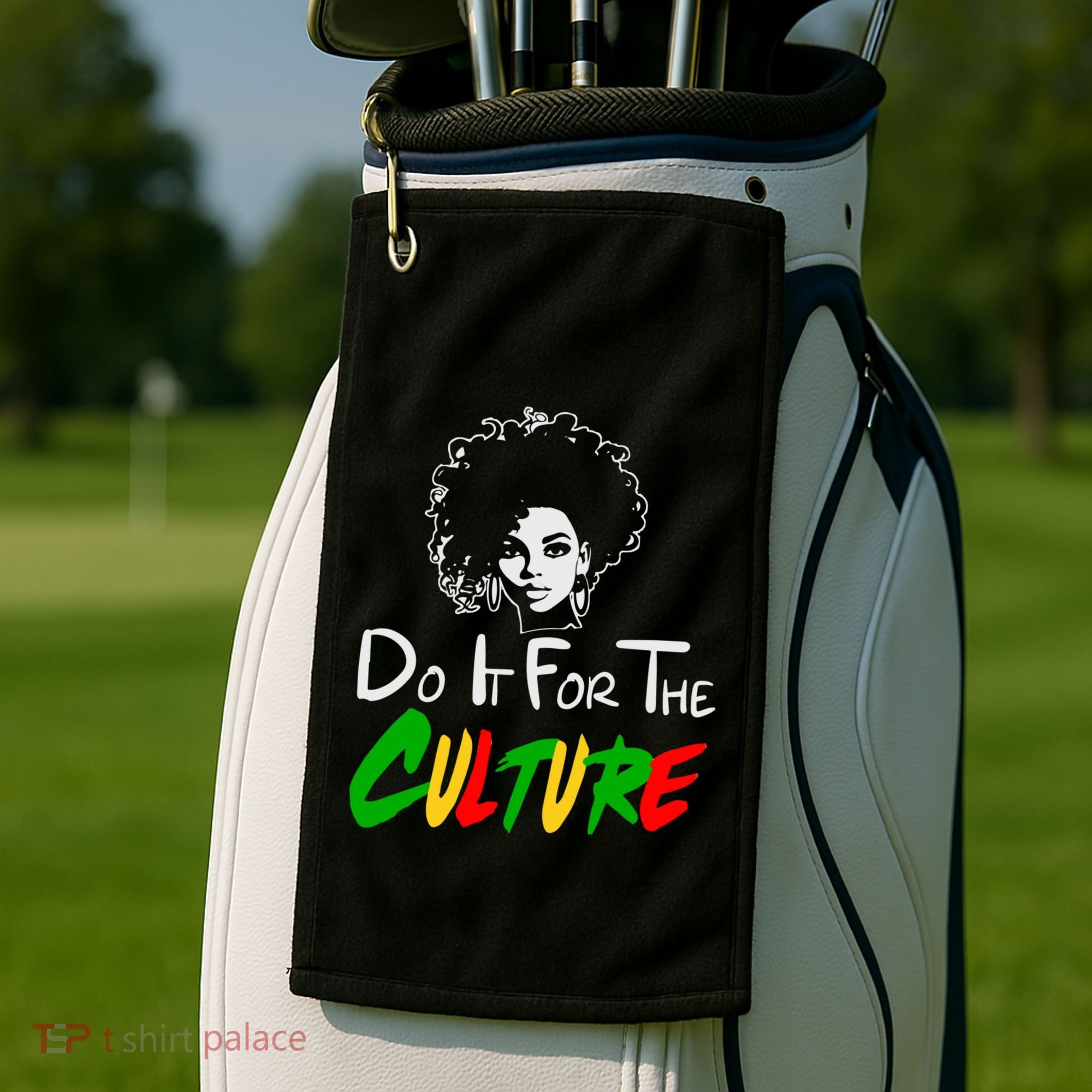 Do It For The Culture Junenth Afro Queen Black History Gift Golf Towel