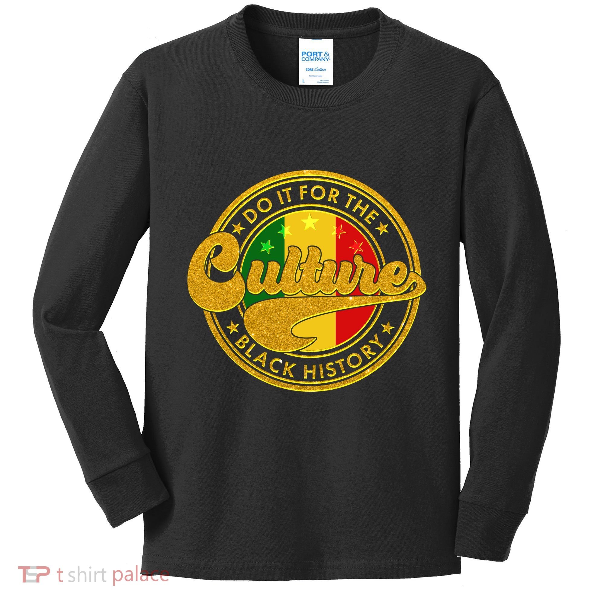 Do It For The Culture Black History Emblem Kids Long Sleeve Shirt