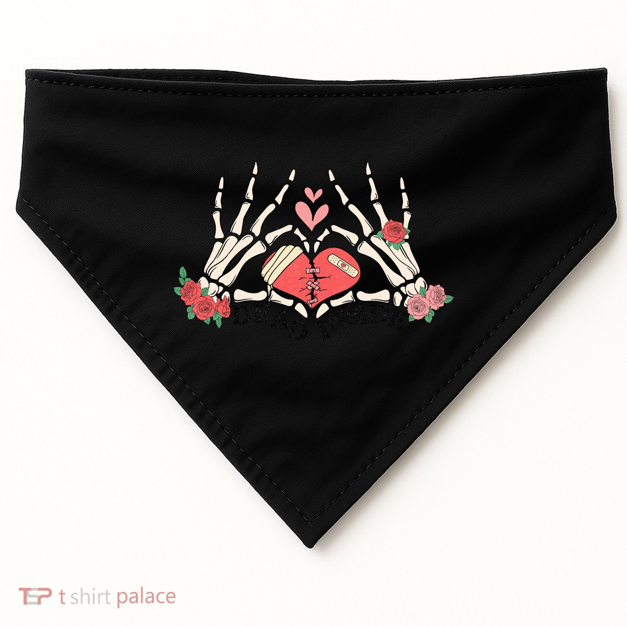Dead Inside Funny Valentine Gift For Valentine Day USA-Made Doggie Bandana