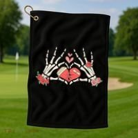 Dead Inside Funny Valentine Gift For Valentine Day Golf Towel thumb 1