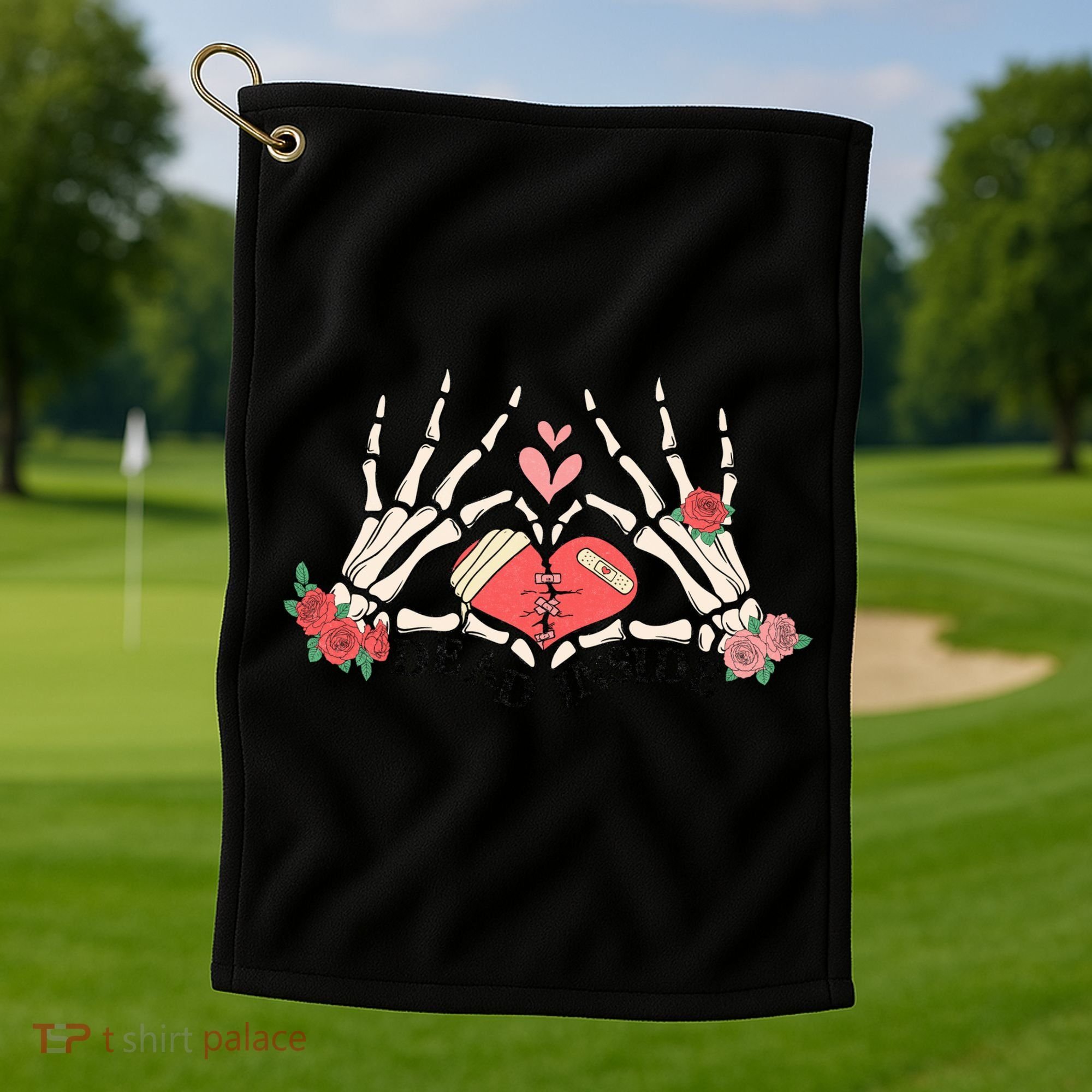 Dead Inside Funny Valentine Gift For Valentine Day Golf Towel