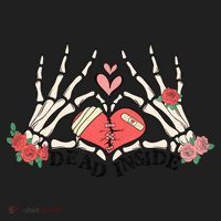 Dead Inside Funny Valentine Gift For Valentine Day Golf Towel thumb 3