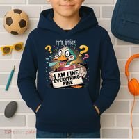 Duck IT'S FINE I'M FINE EVERYTHING IS FINE  Kids Hoodie thumb 2