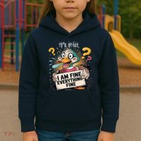 Duck IT'S FINE I'M FINE EVERYTHING IS FINE  Kids Hoodie thumb 3