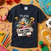Duck IT'S FINE I'M FINE EVERYTHING IS FINE  Kids T-Shirt thumb 3