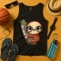 Do I Have To Funny Sloth Tank Top thumb 4