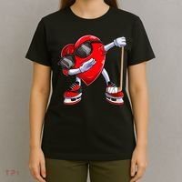 Dabbing Ice Hockey Heart Gift For Valentine's Day Men Boys Kids Gift T-Shirt thumb 4