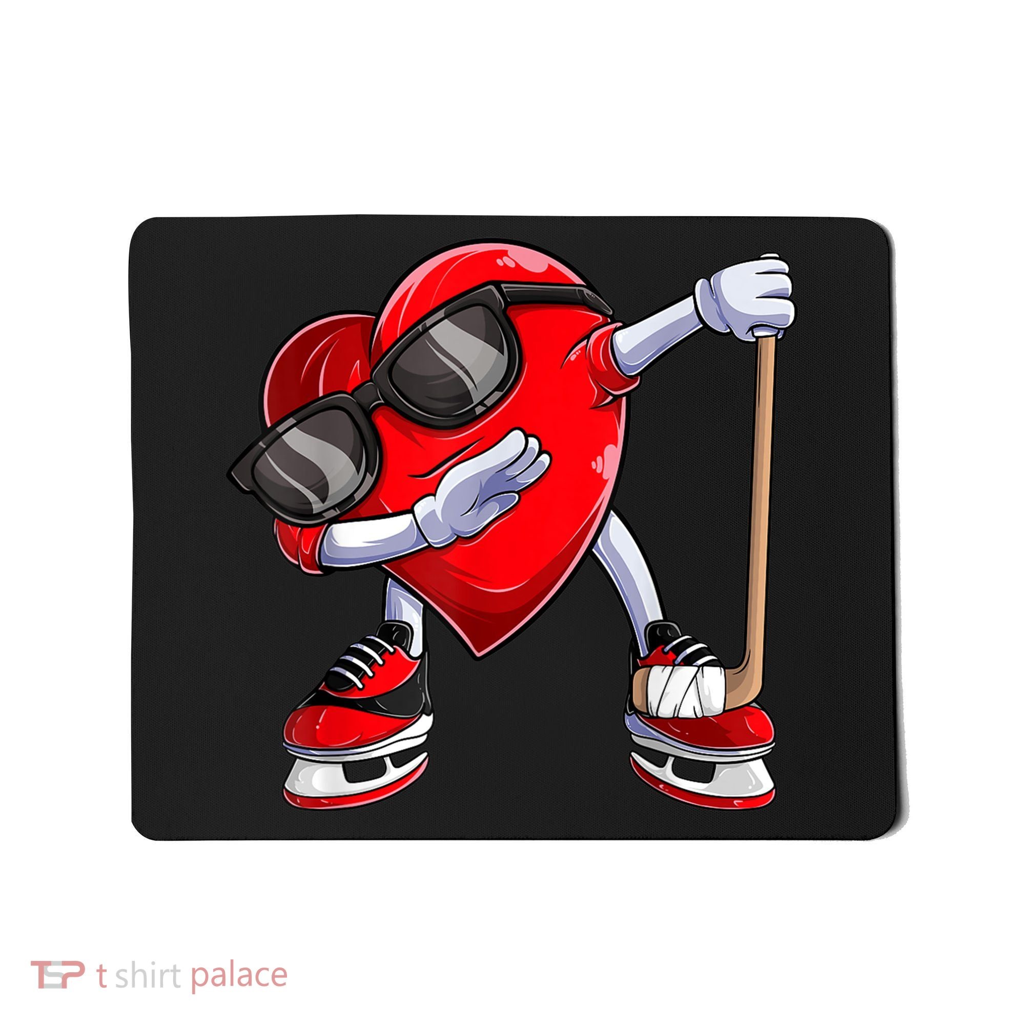 Dabbing Ice Hockey Heart Gift For Valentine's Day Men Boys Kids Gift Mousepad