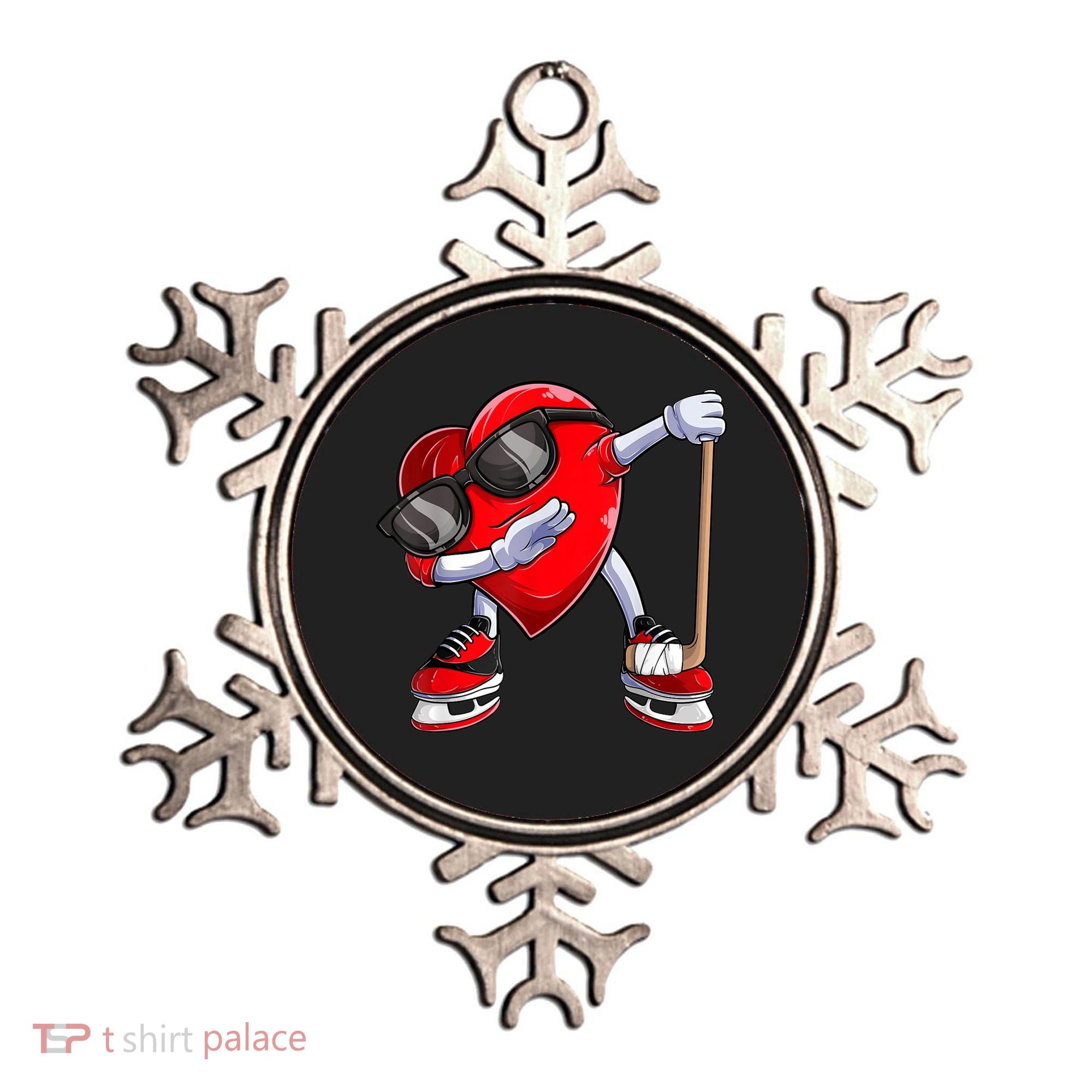 Dabbing Ice Hockey Heart Gift For Valentine's Day Men Boys Kids Gift Ornament
