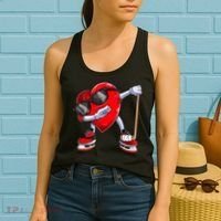 Dabbing Ice Hockey Heart Gift For Valentine's Day Men Boys Kids Gift Women's Tank Top thumb 2