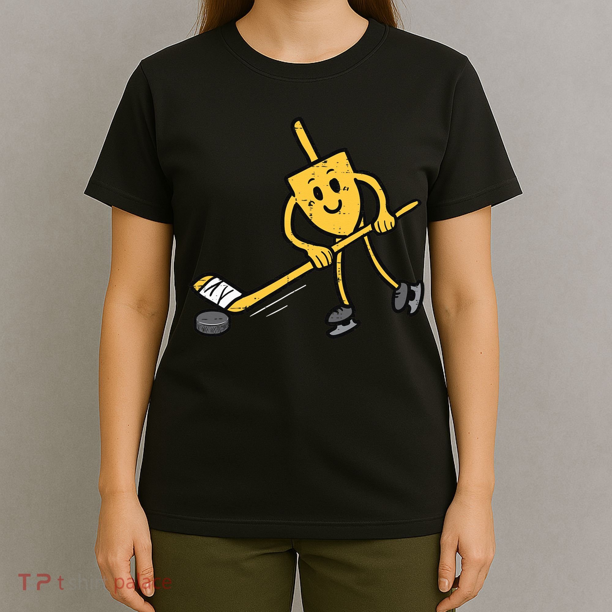 Dreidel Ice Hockey Hanukkah Chanukah Jewish T-Shirt