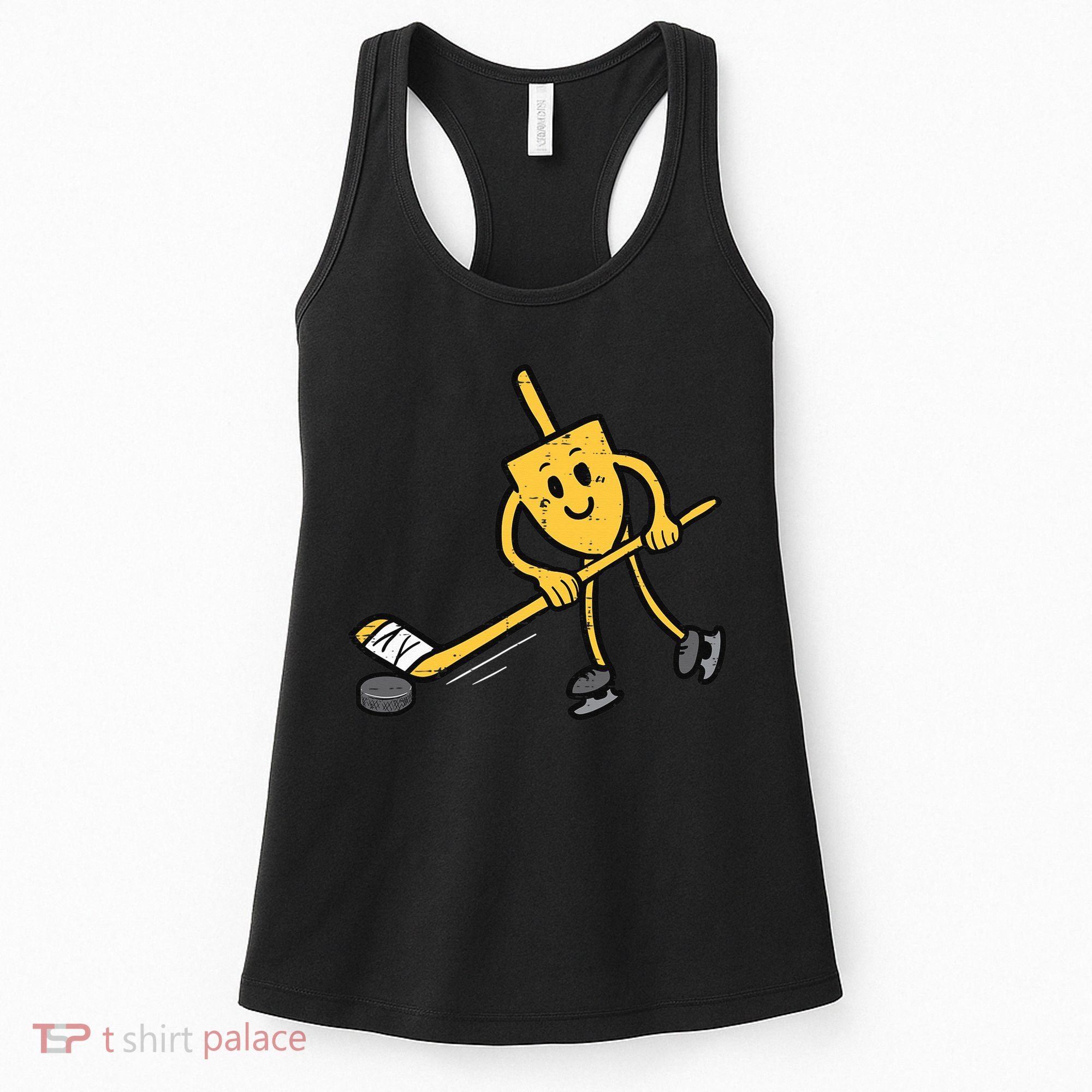 Dreidel Ice Hockey Hanukkah Chanukah Jewish Women's Tank Top