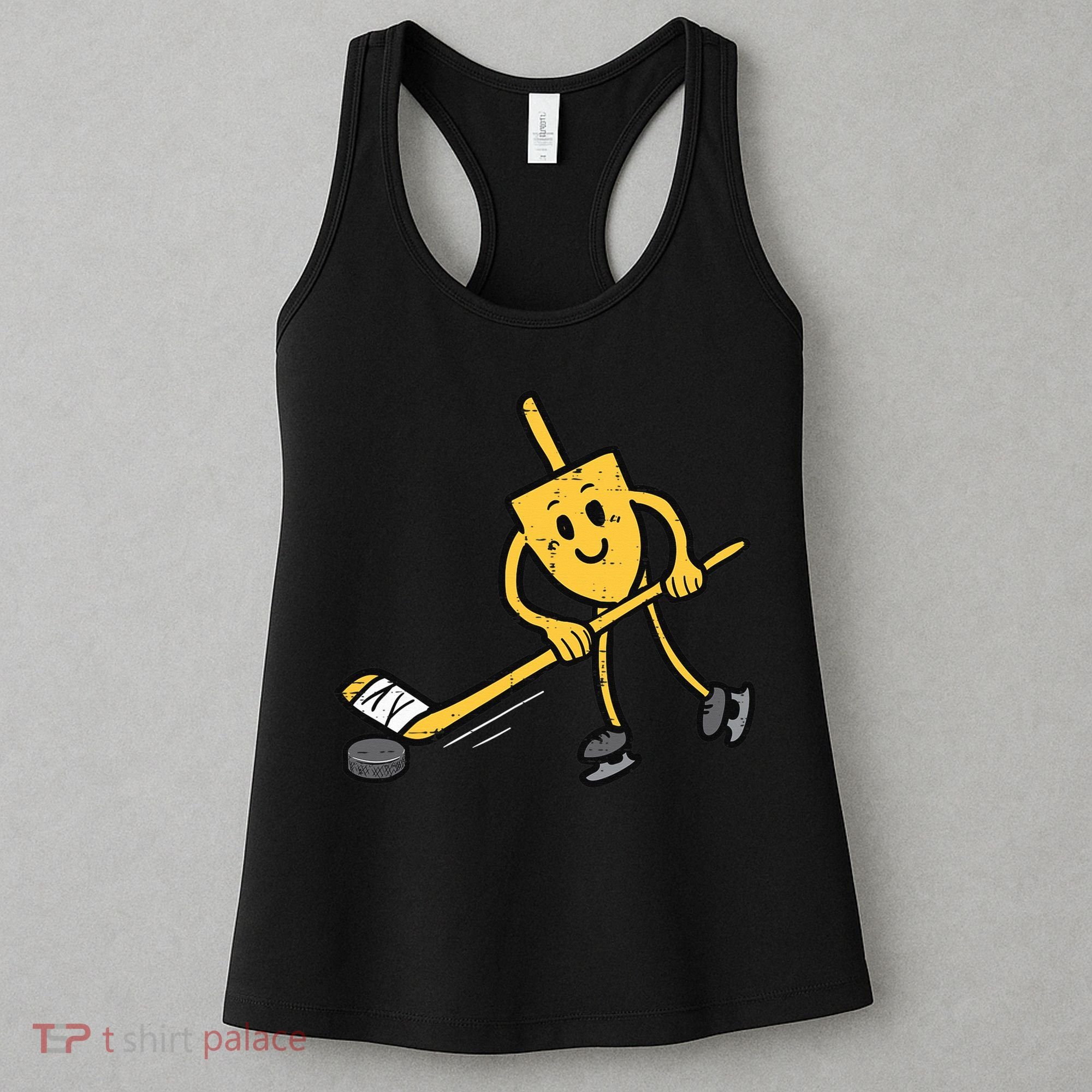 Dreidel Ice Hockey Hanukkah Chanukah Jewish Women's Tank Top