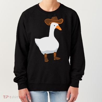 Duck In His Cowboy Hat Goose In Boots Women's Sweatshirt