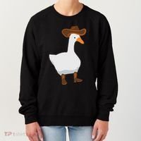 Duck In His Cowboy Hat Goose In Boots Women's Sweatshirt thumb 0