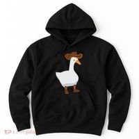 Duck In His Cowboy Hat Goose In Boots Hoodie thumb 0