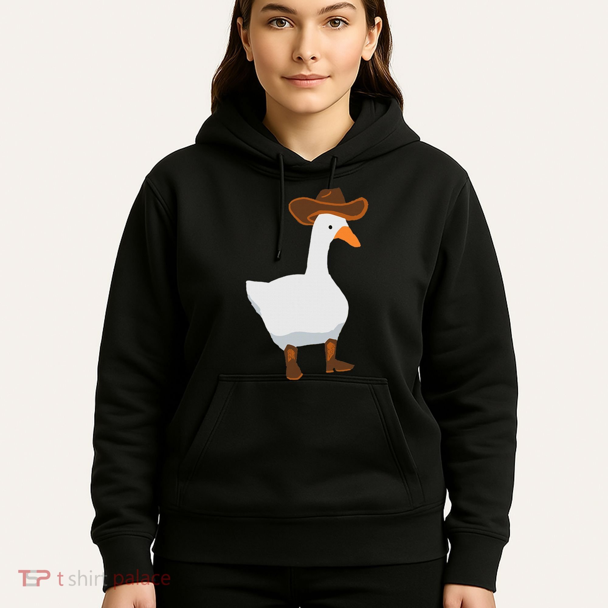 Duck In His Cowboy Hat Goose In Boots Hoodie