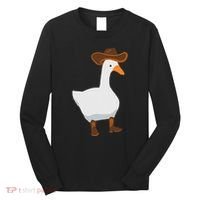 Duck In His Cowboy Hat Goose In Boots Long Sleeve Shirt thumb 0