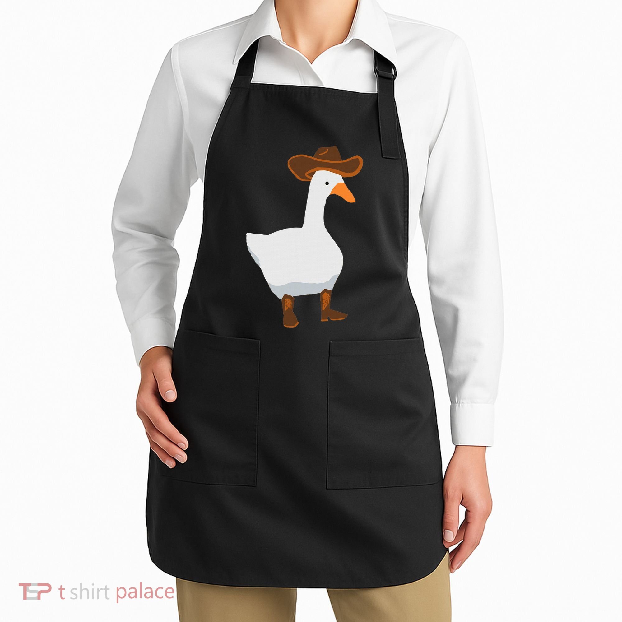 Duck In His Cowboy Hat Goose In Boots Apron