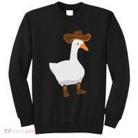 Duck In His Cowboy Hat Goose In Boots Sweatshirt thumb 0