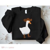 Duck In His Cowboy Hat Goose In Boots Sweatshirt thumb 2