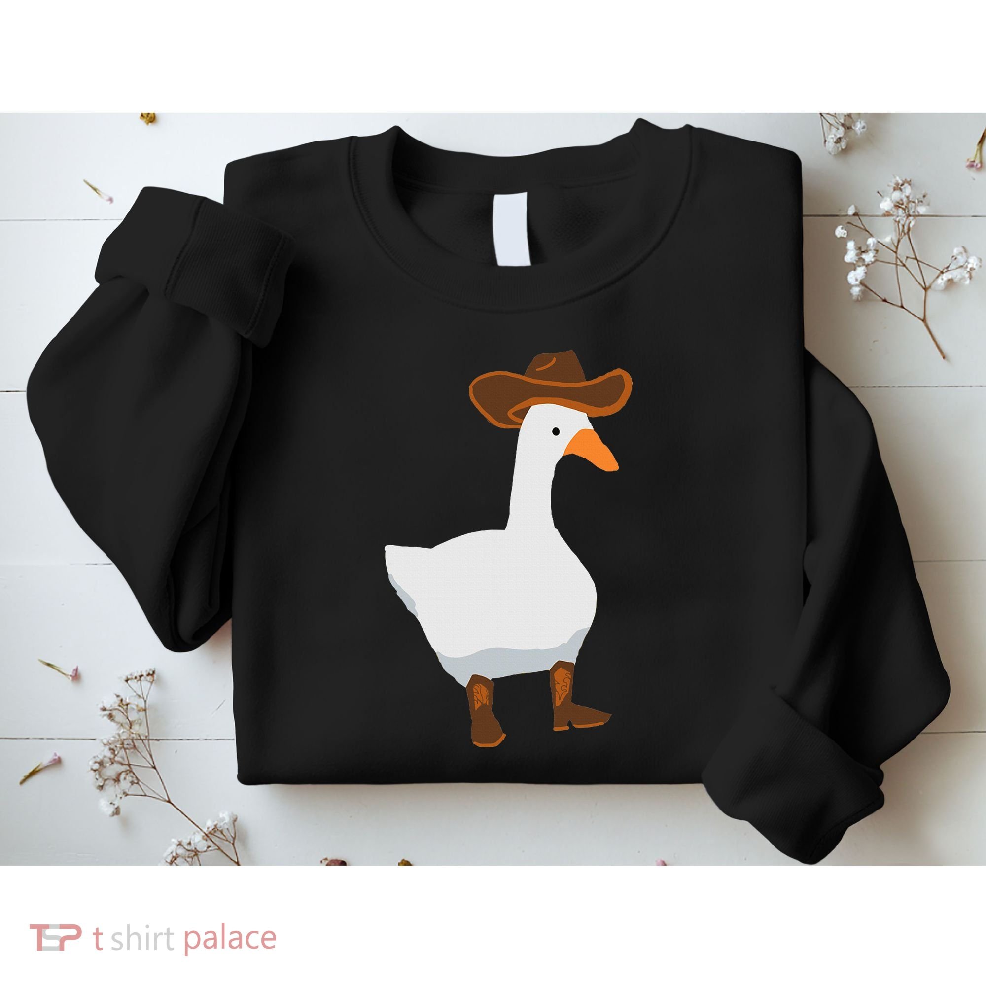 Duck In His Cowboy Hat Goose In Boots Sweatshirt