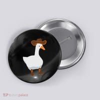 Duck In His Cowboy Hat Goose In Boots Button thumb 0