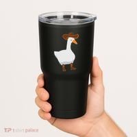 Duck In His Cowboy Hat Goose In Boots Tumbler thumb 2