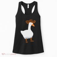 Duck In His Cowboy Hat Goose In Boots Women's Tank Top thumb 0