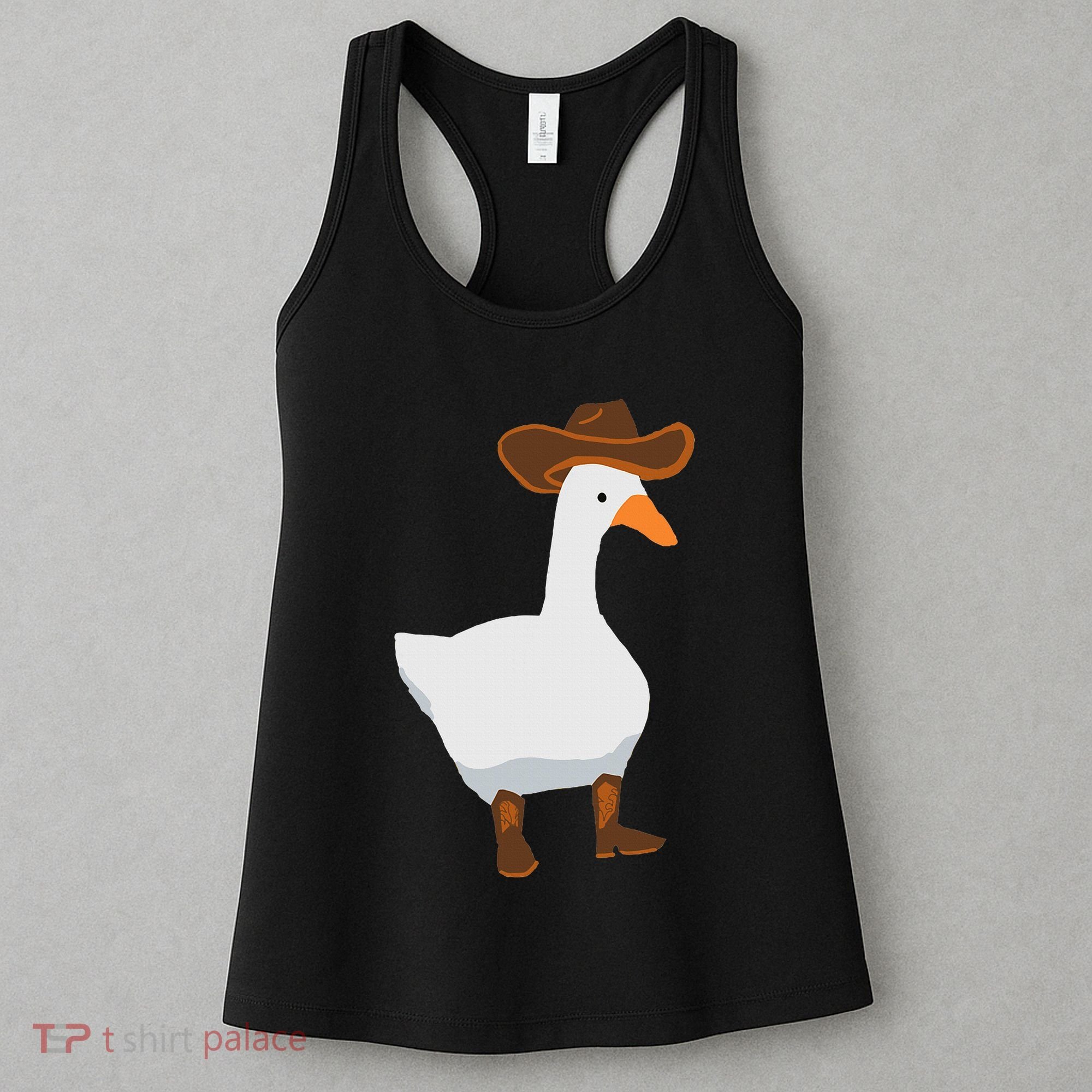 Duck In His Cowboy Hat Goose In Boots Women's Tank Top