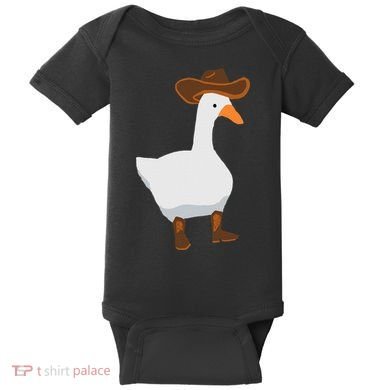 Duck In His Cowboy Hat Goose In Boots Baby Bodysuit