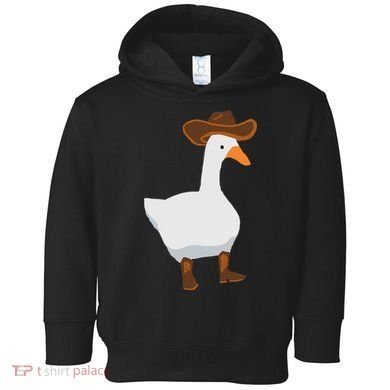 Duck In His Cowboy Hat Goose In Boots Toddler Hoodie