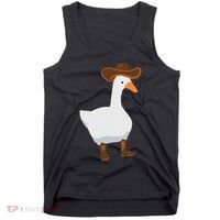 Duck In His Cowboy Hat Goose In Boots Tank Top thumb 0