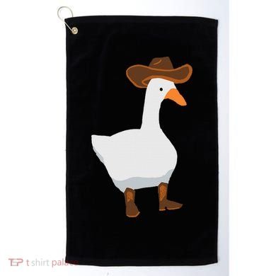 Duck In His Cowboy Hat Goose In Boots Golf Towel