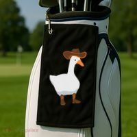 Duck In His Cowboy Hat Goose In Boots Golf Towel thumb 2