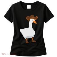 Duck In His Cowboy Hat Goose In Boots Women's T-Shirt thumb 0