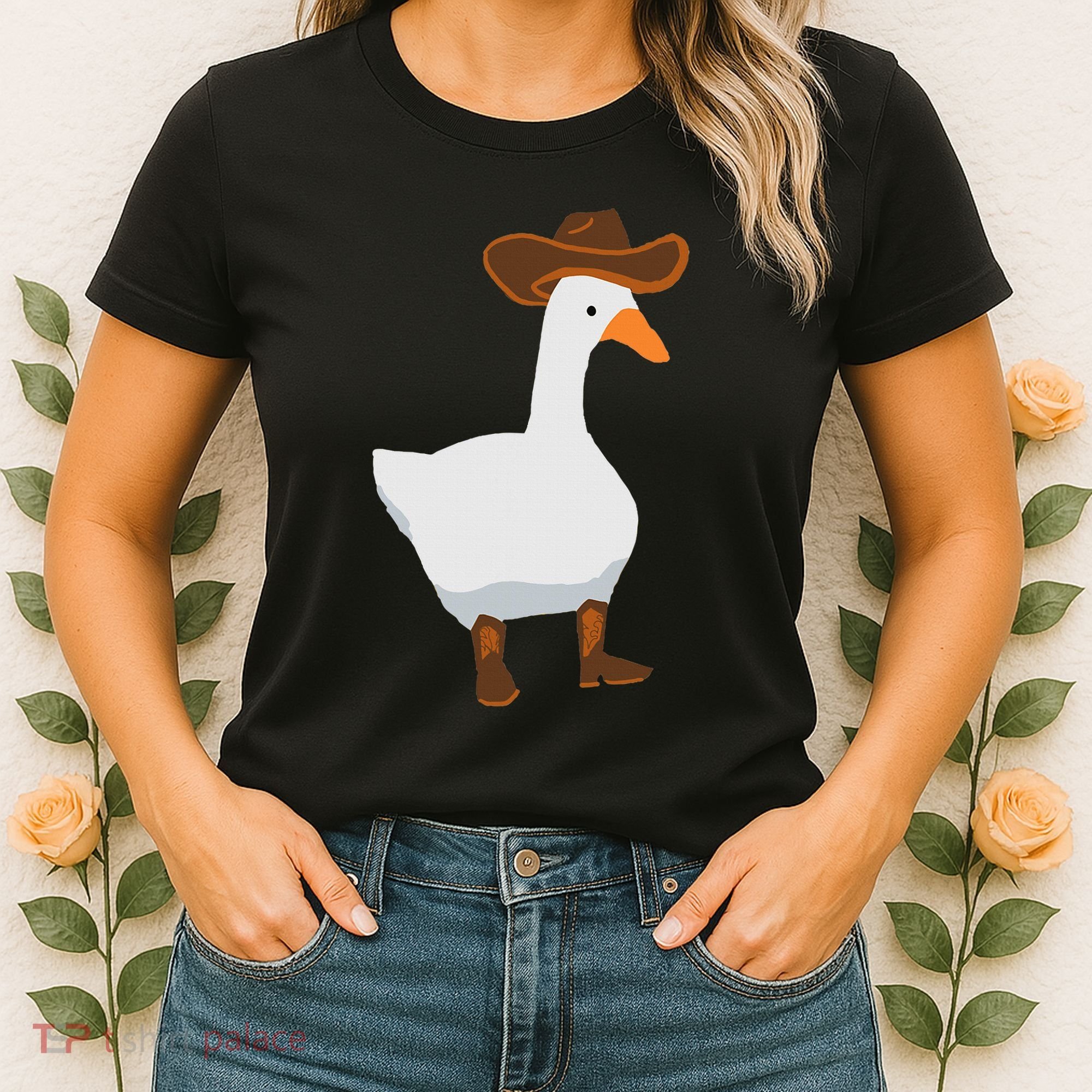 Duck In His Cowboy Hat Goose In Boots Women's T-Shirt