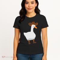 Duck In His Cowboy Hat Goose In Boots Women's T-Shirt thumb 4