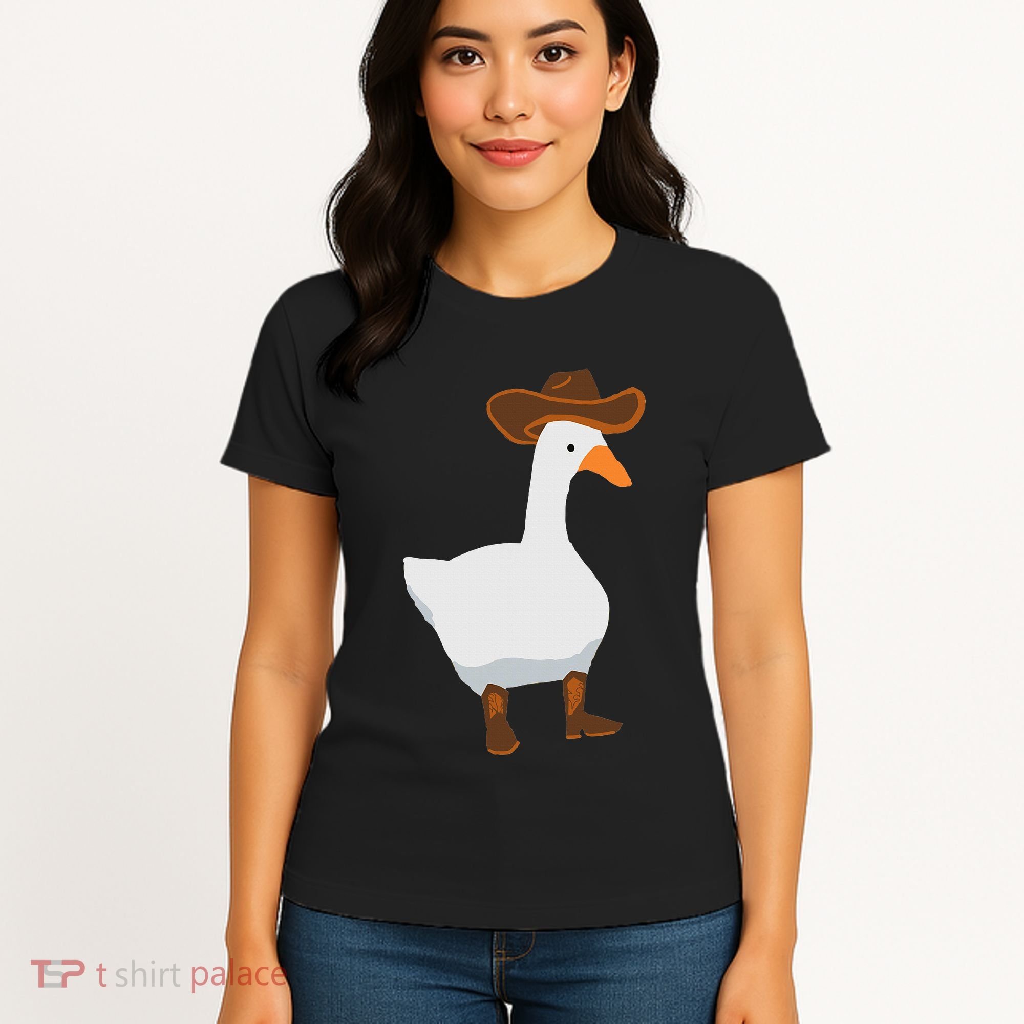 Duck In His Cowboy Hat Goose In Boots Women's T-Shirt