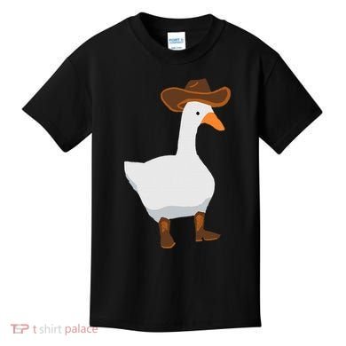 Duck In His Cowboy Hat Goose In Boots Kids T-Shirt